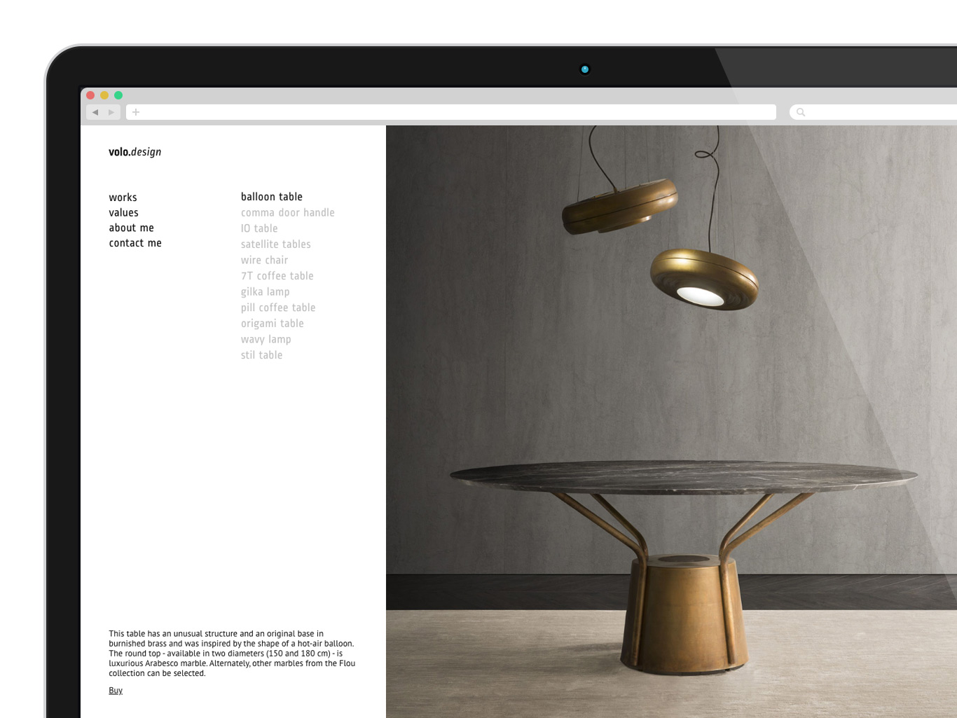 flou natevo balloon marble table